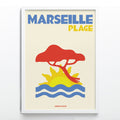 Affiche Marseille Plage – vue encadrée