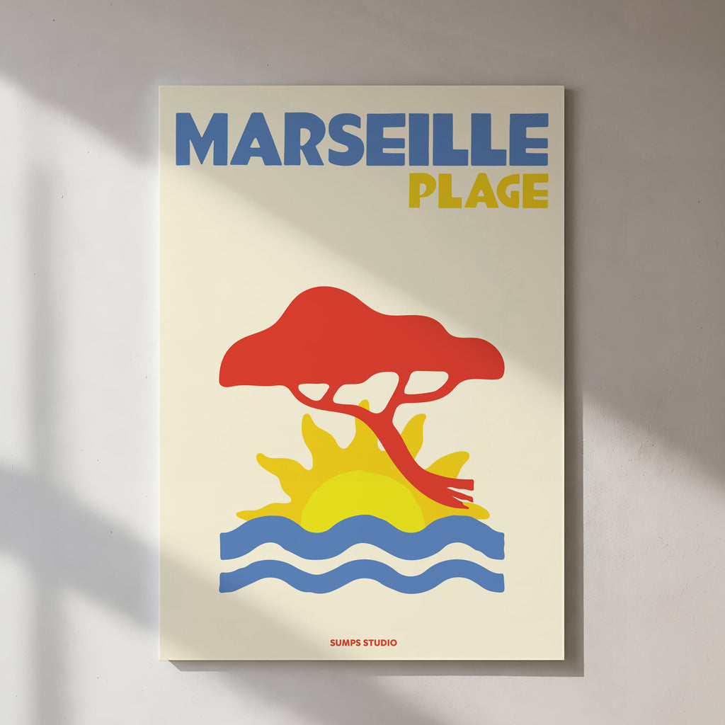 Affiche Marseille Plage – vue lifestyle