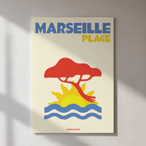 Affiche Marseille Plage – vue lifestyle