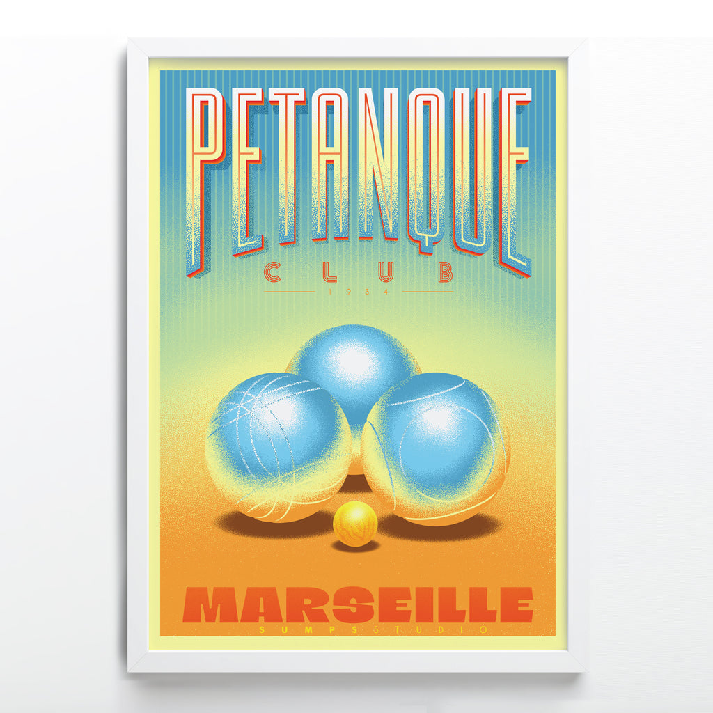 AFFICHE PETANQUE CLUB Retro