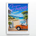 Affiche St Tropez Coco – Saint-tropez - poster saint-tropez - citroen Mehari  | SUMPS Studio