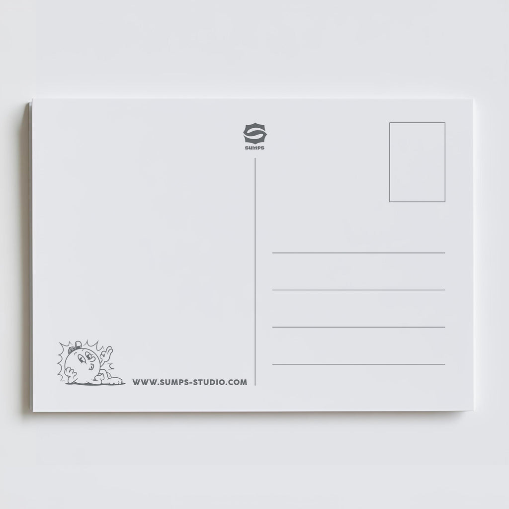 Carte Postale Greetings – verso Sump's Studio