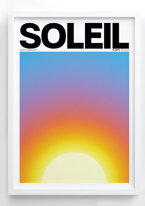 Affiche Soleil - Méditerranée - Sumps Studio