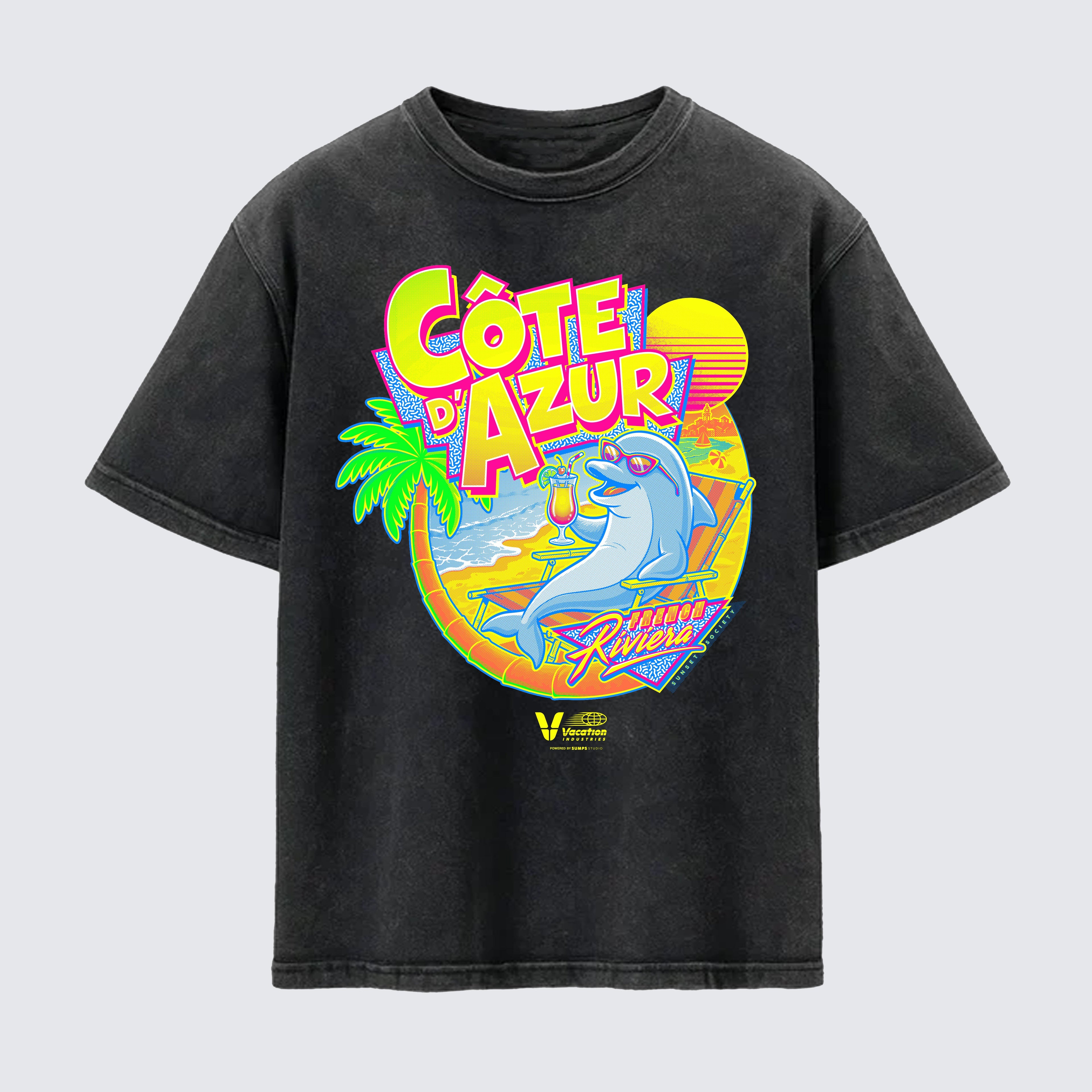 Tee-shirt French Riviera Neon - Côte d'Azur - Sumps Studio